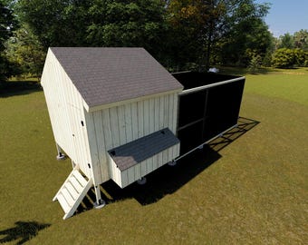 DIY Chicken Coop Plans with Runout & Foundation (PDF)