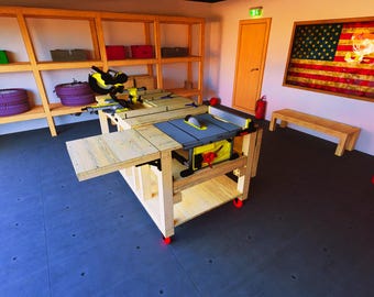 Workbench plan with folding sides