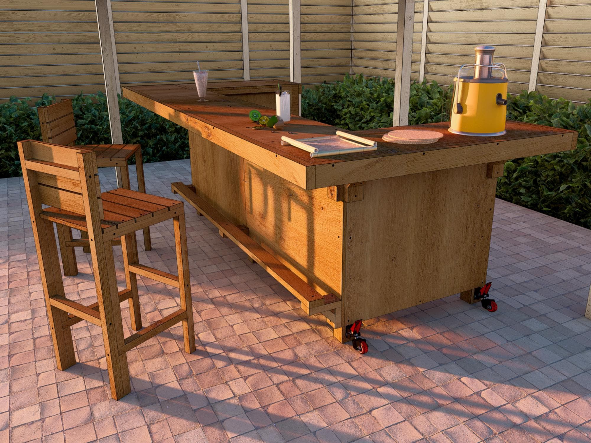 DIY Bar Plans: Indoor & Outdoor Wooden Bars, Stool Plan, PDF, 3D PDF ...
