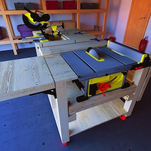 Workbench plan with metric dimensions