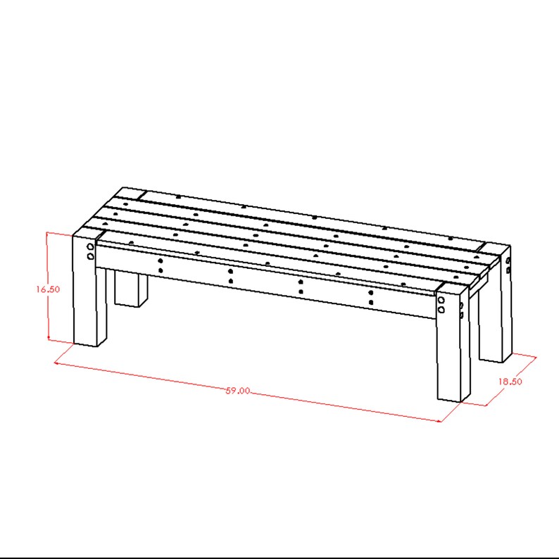 DIY Bench Plan, Wood Bench Plan, Outdoor Bench Plan, Garden Bench Plan ...