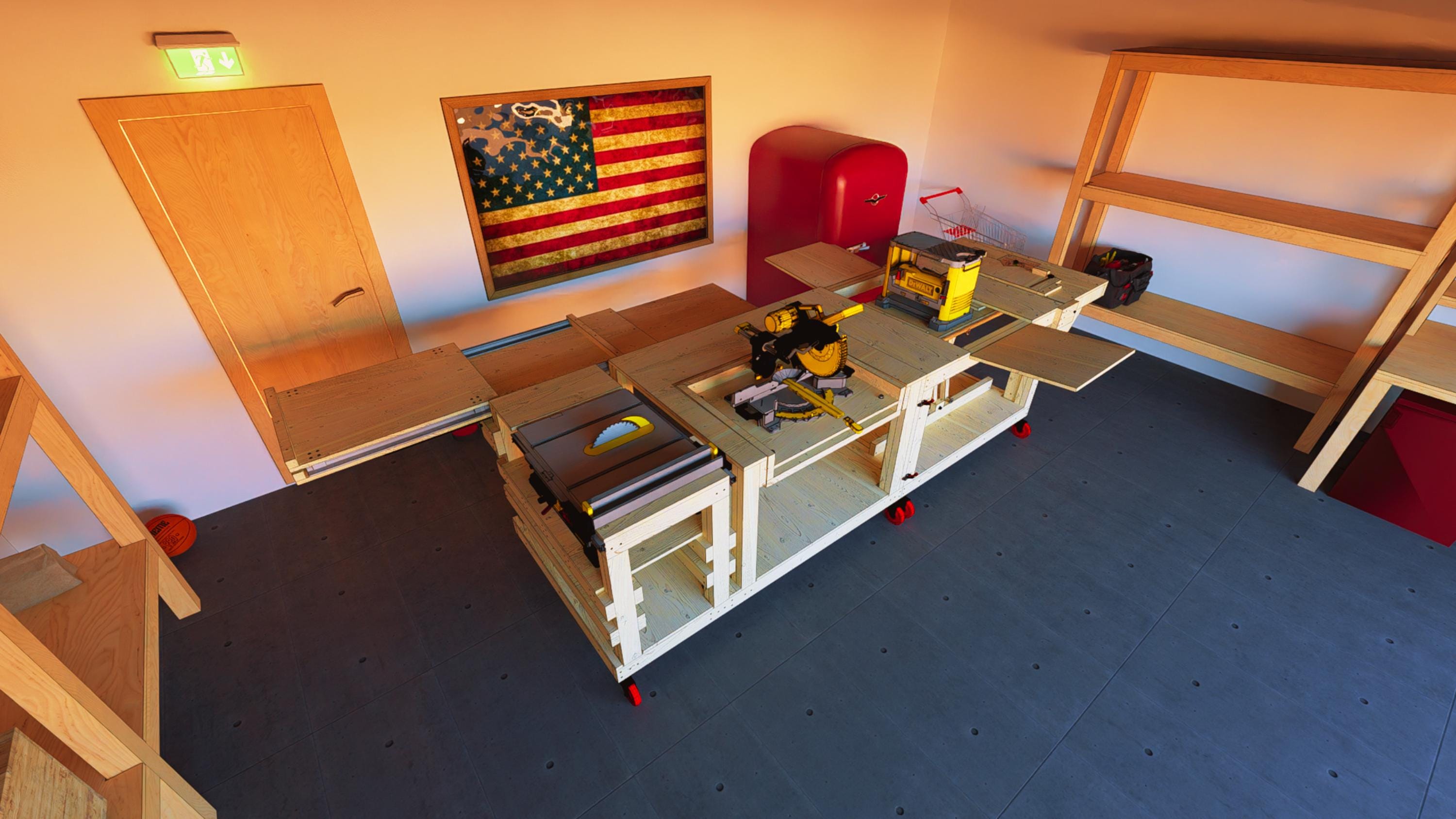 DIY All-In-One Workbench Plan: Scissor Lift, Folding Miter Saw bench
