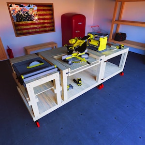 Workbench plan with planer stand and router bench addition with 3D PDF document