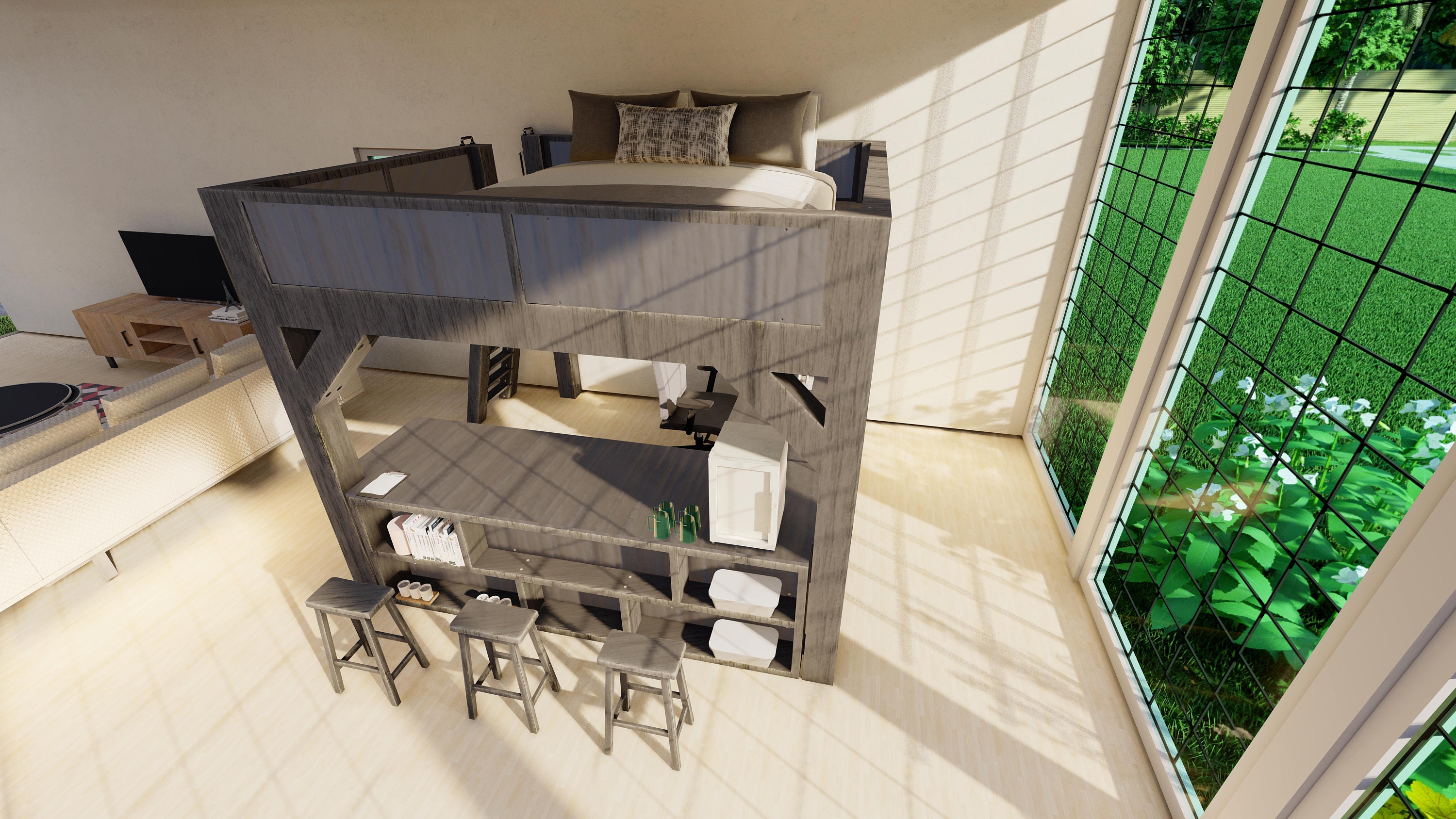 DIY Queen Size Loft Bed Plan DIY King Size Bunk Bed Plan Etsy Australia