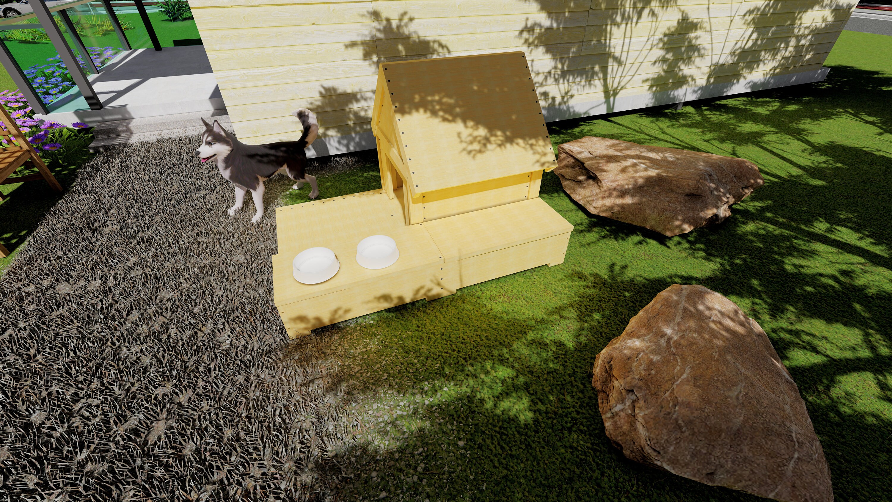 Picture of Modern Dog House Plans, Dog House With Crate, DIY Dog House Plan, Large ...