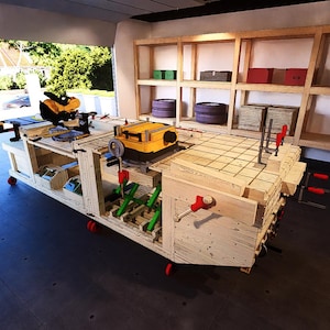 DIY All-in-One Workbench Plan: Tool Cabinet & Scissor Lift (3D PDF Document)