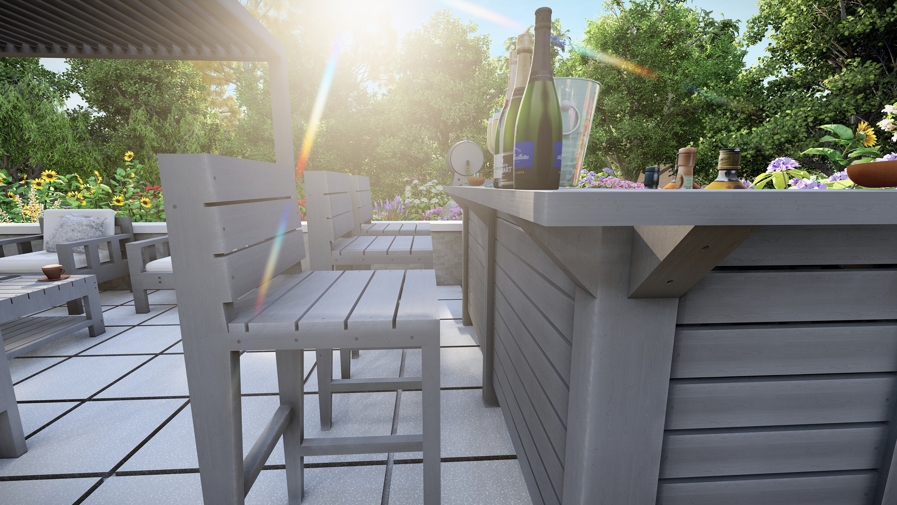 DIY Indoor and Outdoor Bar Plan: Wood Bar With Stool Plans (digital ...