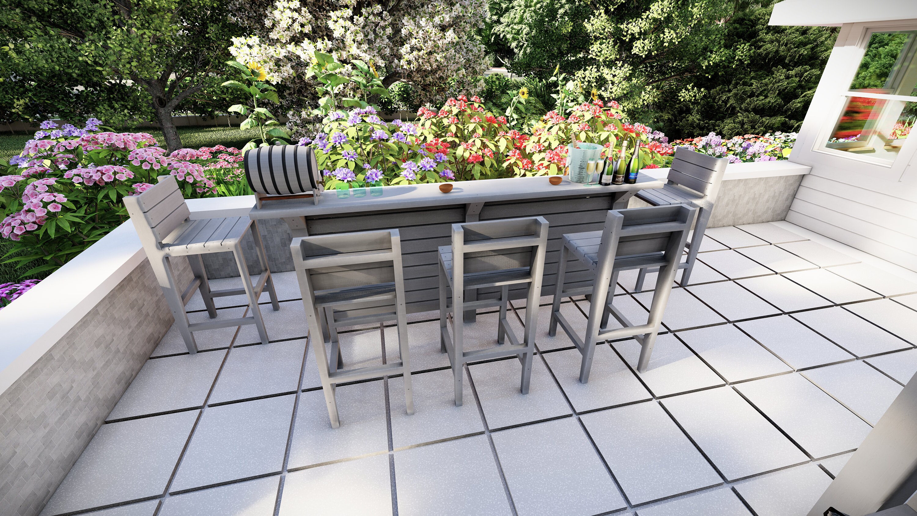 DIY Indoor and Outdoor Bar Plan: Wood Bar With Stool Plans (digital ...