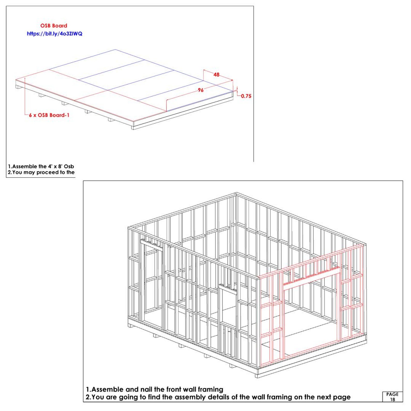 Shed Plans: 12x16 Storage Workshop, Skid+pier Foundation, Metal/shingle