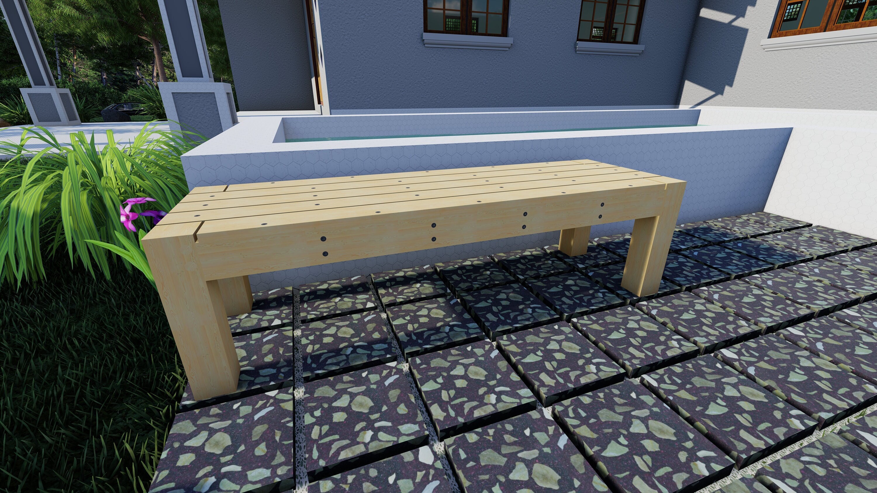 DIY Bench Plan, Wood Bench Plan, Outdoor Bench Plan, Garden Bench Plan ...