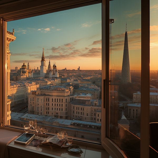 Moskau Skyline - Bildfenster - Teams Hintergrund