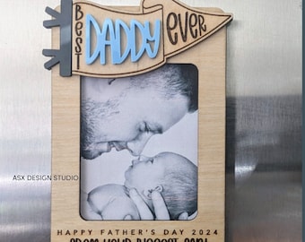 Personalised Fathers Day Gift magnetic photo frame, Photo Gift, Gift for dad, fathers Day gift, gift for grandad, fridge magnet for dad