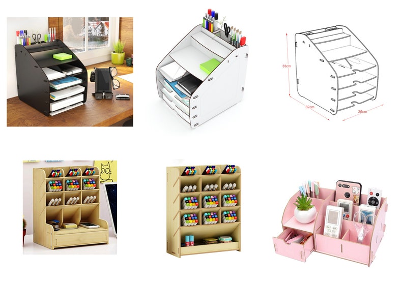 20 Desk Organizer Laser Cut Lightburn Art Library Dateien - Etsy