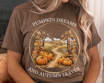 Fall Pumpkin T-Shirt, Pumpkin Patch Shirt, Autumn Leaves Tee, Gift for Her, Women Fall Shirt, Fall Harvest Shirt, Thanksgiving T-Shirt