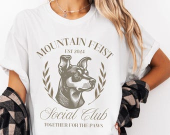 Custom Mountain Feist Dog T-Shirt, Comfort Colors 1717 Tee, Social Club Personalized Year, Women's Shirt, Gift for Dog Lovers, Gift for Her