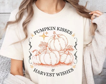 Fall Pumpkin T-Shirt Farm Pumpkin Patch Shirt, Autumn Harvest Tee Thanksgiving Holiday Party T-Shirt, Gift for Women, Present for Her