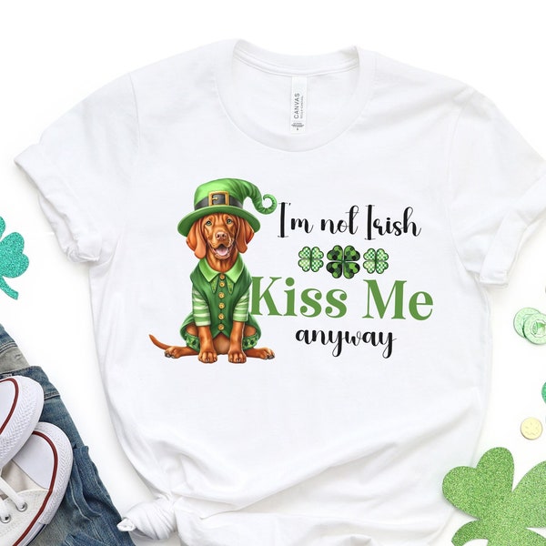 Vizsla St. Patrick's Day T-Shirt, St. Patty's Day Shirt, St. Patrick's Tee, Vizsla Dog Irish T-Shirt, Shamrock Tee, Dog Lover Holiday Gift