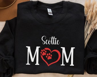 Scottie Mom Sweatshirt, Scottish Terrier Sweatshirt, Dog Mom, Mom Sweatshirt, Mother's Day, Mom Gift, Dog Lover Shirt, Dog Mom Sweatshirt