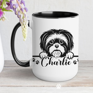 Custom Shih Tzu Mug, Dog Coffee Cup, Personalized Pet Name Cup, Christmas Gift for Dog Lover, Dog Mom Birthday Present, Mother&#39;s Day Gift