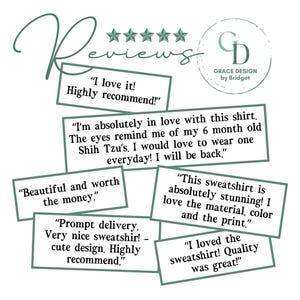 May include: A graphic design featuring customer reviews on a white background. The reviews are in light green rectangular speech bubbles. The text includes phrases like "I love it!" and "Beautiful and worth the money."