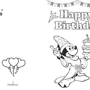 Birthday Card Coloring Printable