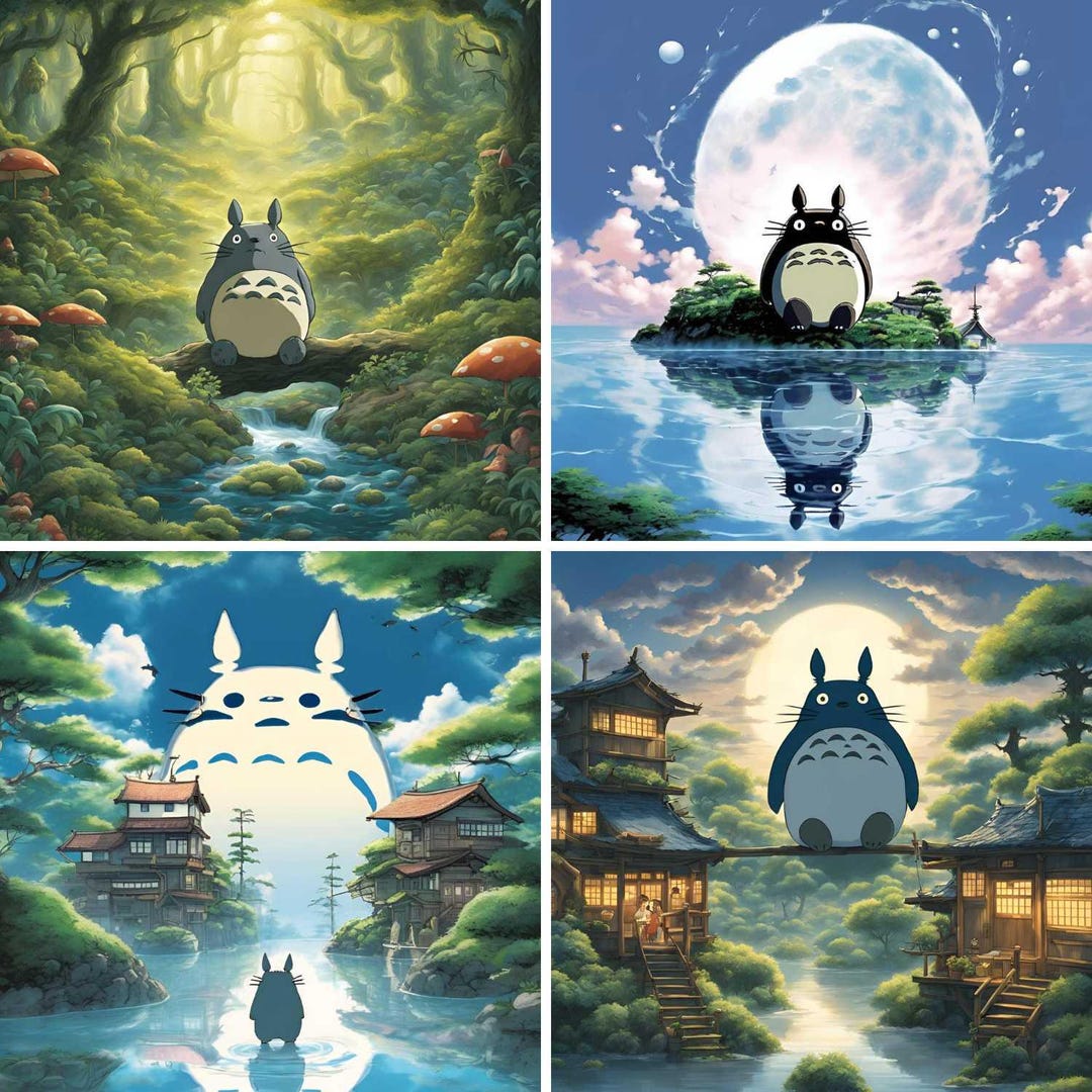 Studio Ghibli Inspired Clipart 15 Digital Papers, Vibrant Japanese ...