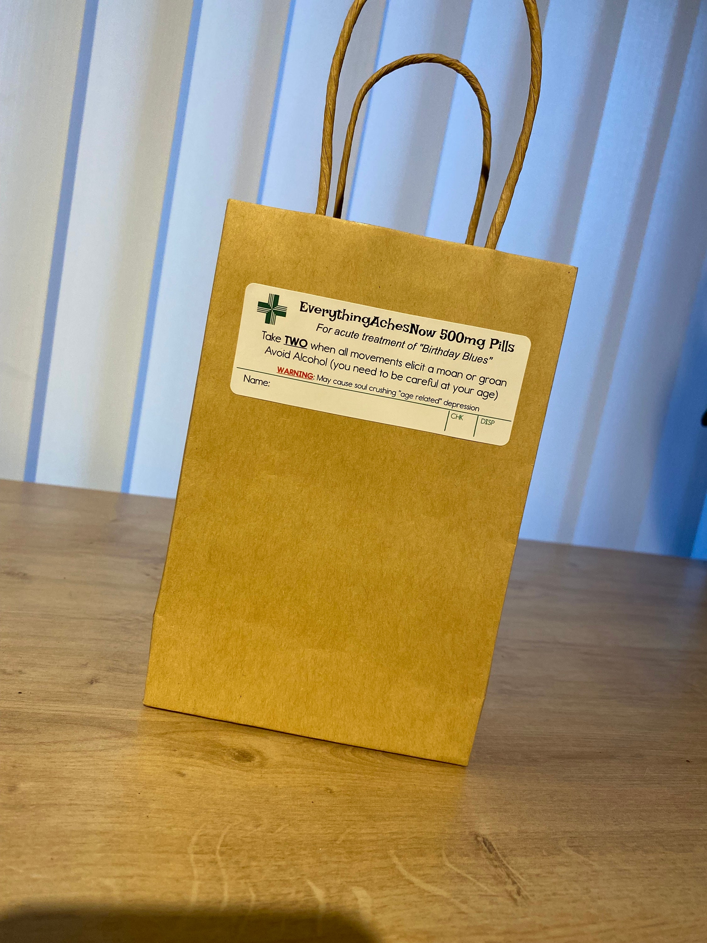 Prescription everythingachesnow Label. PRINTABLE Label, Funny Birthday