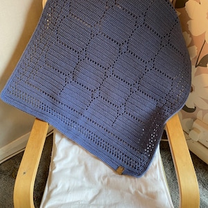 Crochet &quot;Grace&quot; baby blanket PDF pattern. Filet style Crochet Baby Blanket