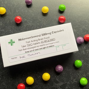 Prescription &quot;Makemecleverol&quot; Printable label - Novelty gift for someone with a sense of humour and someone who needs to be cleverererer