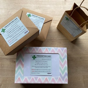 Prescription Cake!! PRINTABLE Prescription label - as prescribed by Dr S.P.Rinkle! Perfect prescription for cake lovers