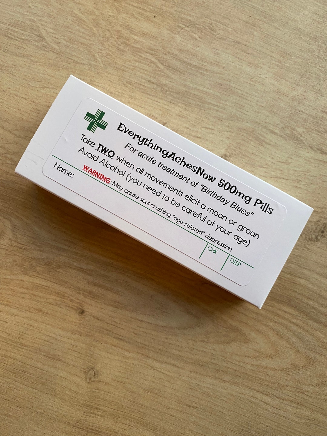 Prescription everythingachesnow Label. PRINTABLE Label, Funny Birthday or Anniversary Gift ...