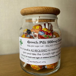 Grinch Pills Printable Prescription Label. Novelty Gift for the Grinch ...