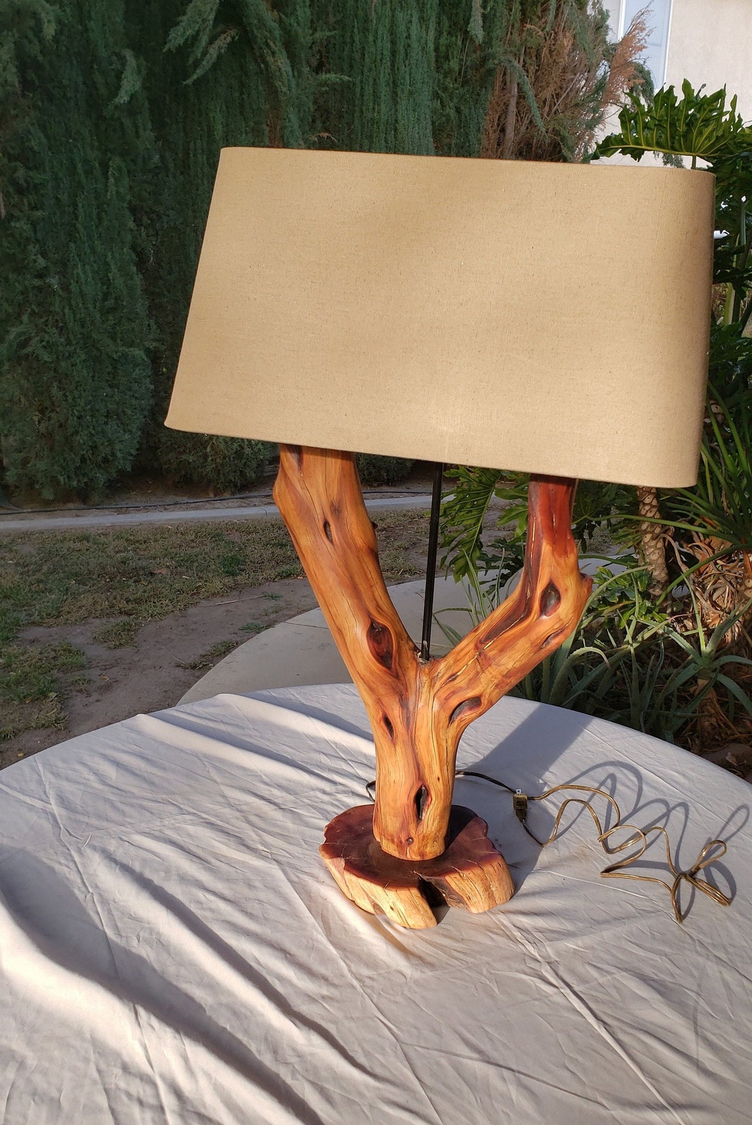 Manzanita Wood Fantasy Table Lamp Etsy