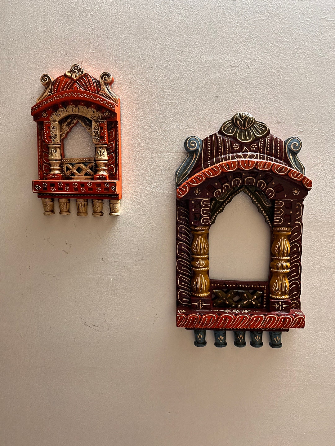 Traditional Wooden Rajasthani Jharokha Hand-carved Wooden Jharokha Wall ...
