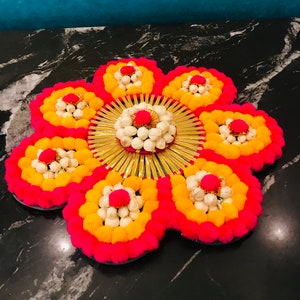 Aesthetic Rangoli Set, Pom Pom, Festive Home Decor, Housewarming Entrance Decor, Wedding Gift, Diwali Decor, Party Decor, Festive Home Decor
