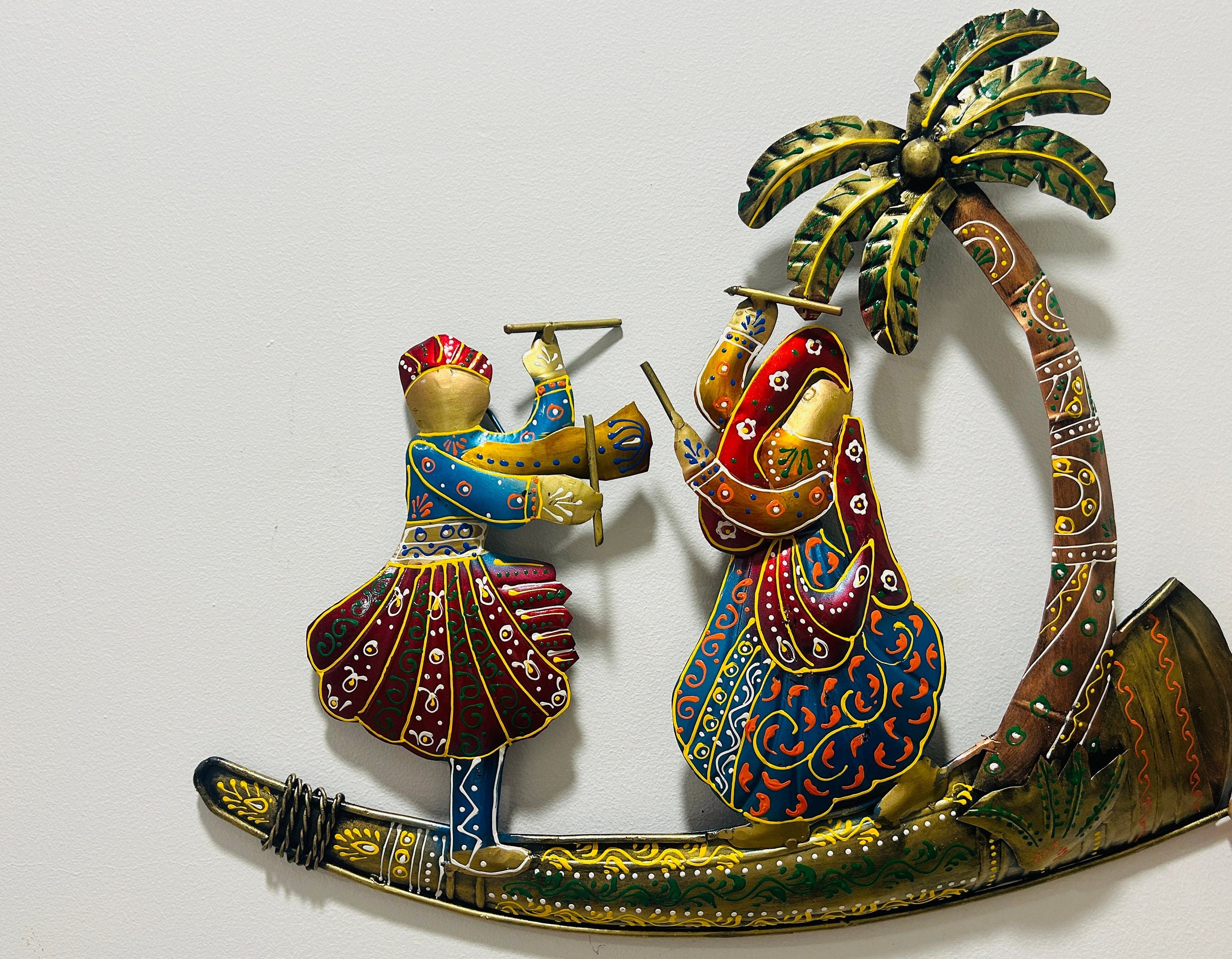 Gujarati Dandiya Dancing Couple Wall Frame Wall Unique Art Home Decor