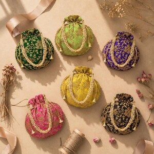 Wholesale Lot 200 Pcs Indian Handmade Potli Bags |Boho Silk Drawstring Pouch ,Ethnic Wedding Favor Bags | Bulk Gift Bags |Bridal Party Favor