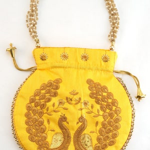 Indiase dames geborduurde potli tas tas met trekkoord/ portemonnee/etui / bruiloft gunst retourcadeau / kerstcadeaus / gratis expreslevering