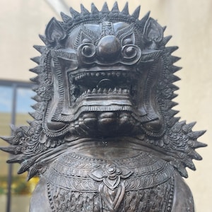 Extra Large Bronze Foo Dog Sculpture Lion Statue Chinese New Year Eastern Fantasy Art