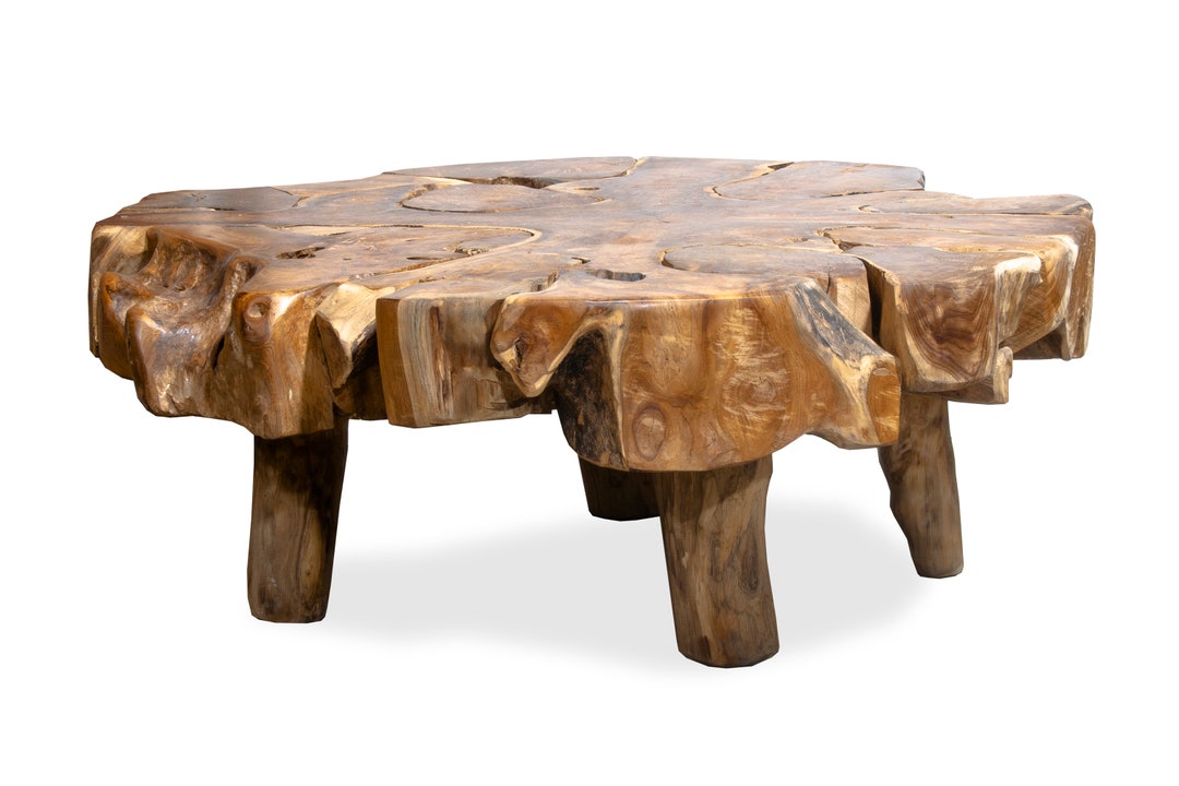 Teak Root Puzzle Piece Coffee Table Teak Wood Accent Table Teak End ...