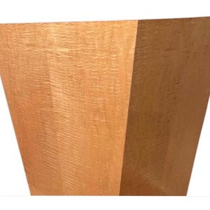 Tiger Maple Trapezoid End Table, Mid Century Modern Console