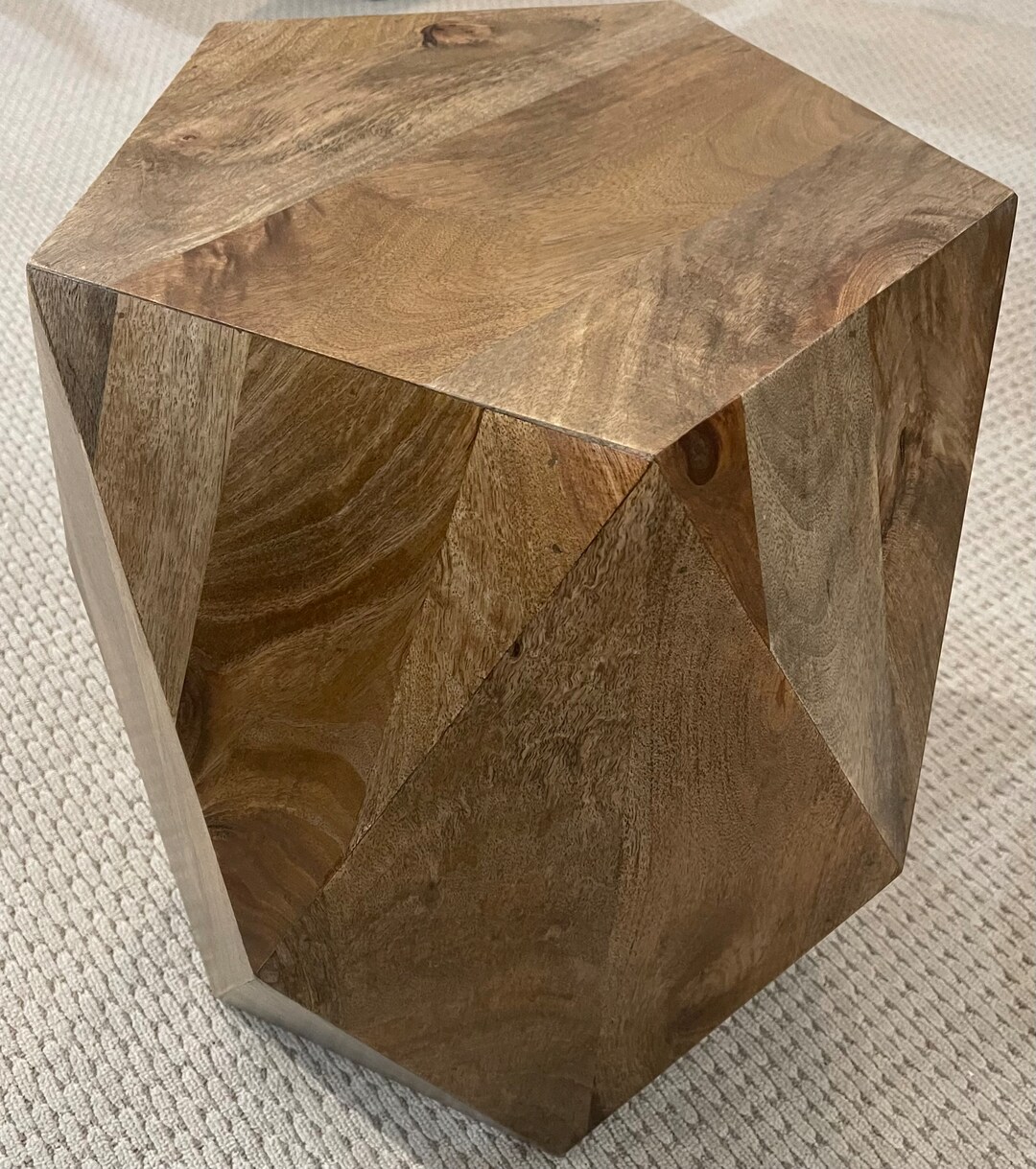 Hexagon Side Table Solid Wood Accent Table Driftwood End Table Etsy