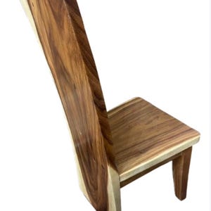 Live Edge Exotic Monkey Pod Wood Dining Table Chairs Organic Furniture