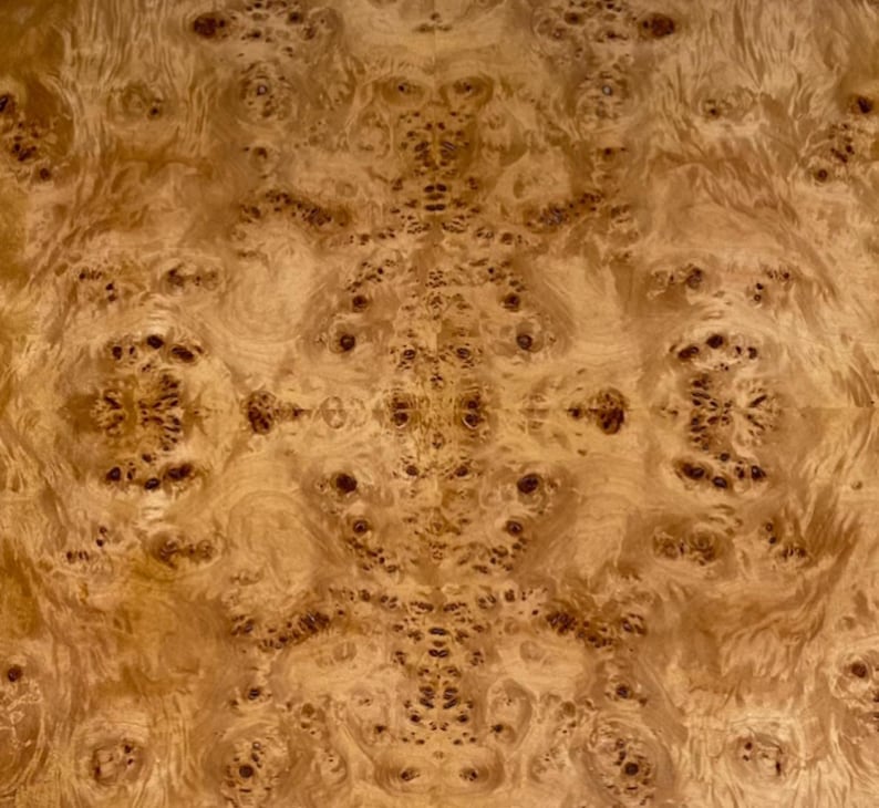 Custom Burl Wood Coffee Table: Mid Century Modern Accent Table Dark Caramel