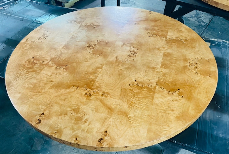 Custom Made to Order Burl Wood Veneer Round Table Tops Accent Etsy