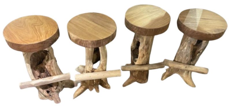 ETHENIAL Teak Root Bar Stool - Thumbnail 3