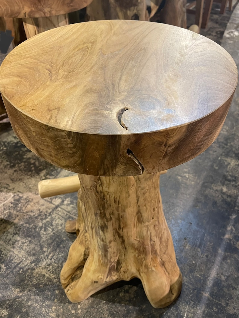 ETHENIAL Teak Root Bar Stool