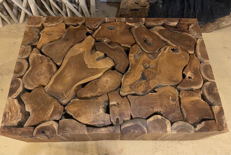 Teak Root Puzzle Piece Coffee Table Teak Wood Accent Table Teak End Table Driftwood Table Teak Furniture image 5