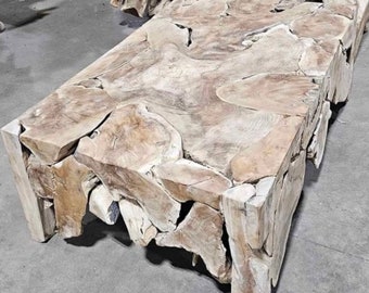 Teak Root Puzzle Piece Coffee Table Teak Wood Accent Table Teak End Table Driftwood Table Organic Furniture