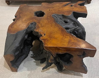 One of a Kind Teak Root Furniture Set Coffee Table Live Edge Teak Driftwood Side Table End Table Organic Teak Furniture